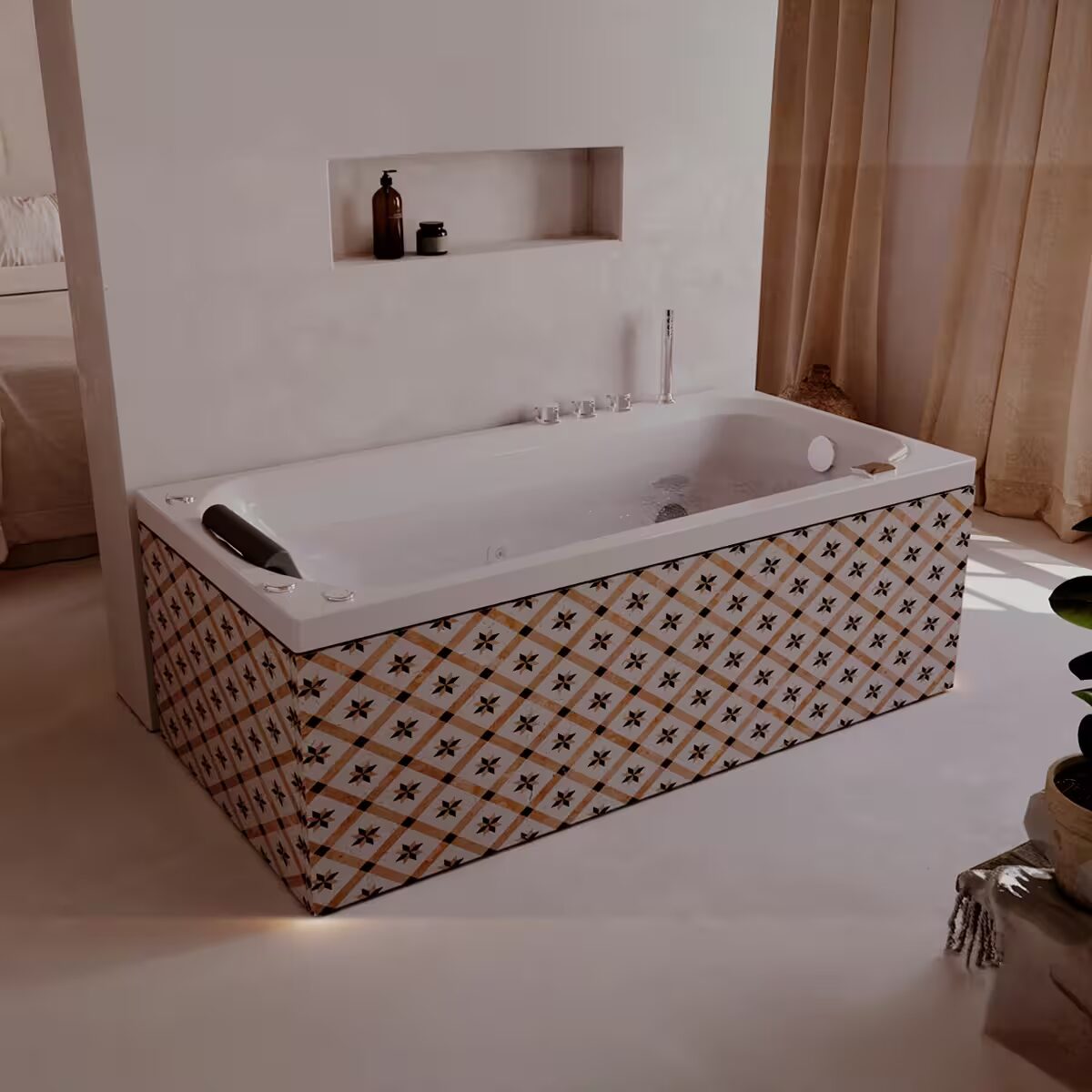 Diseño ergonómico interior de la tina de hidromasaje Americana 152x75