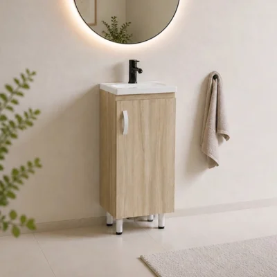 COMBO LAVAMANOS ECO + MUEBLE BÁSICO PISO 40X30cm