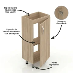 COMBO LAVAMANOS ECO + MUEBLE BÁSICO PISO 40X30cm soder zoom FT2