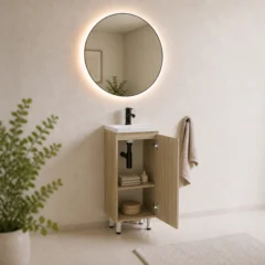 COMBO LAVAMANOS ECO + MUEBLE BÁSICO PISO 40X30cm soder zoom abierto