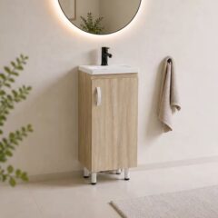 combo lavamanos eco + mueble básico piso 40x30cm