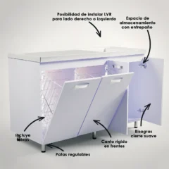 COMBO LAVADERO PRO DERECHO + MUEBLE PISO 140X60CM open FT