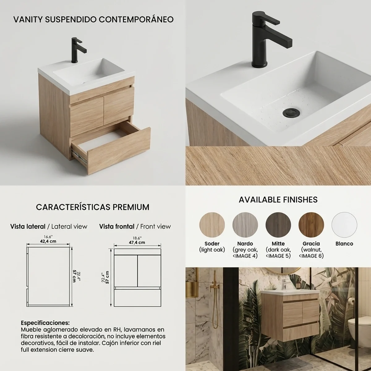 COMBO LAVAMANOS OSLO + MUEBLE MACAO CLASS 48X43cm Esp FT COMBO LAVAMANOS OSLO + MUEBLE MACAO CLASS 48X43cm Esp FT