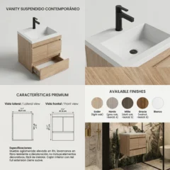 COMBO LAVAMANOS OSLO + MUEBLE MACAO CLASS 48X43cm Esp FT
