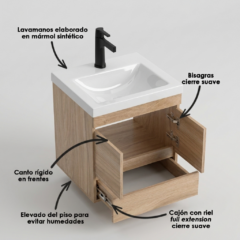 COMBO LAVAMANOS OSLO + MUEBLE MACAO CLASS 48X43cm FT