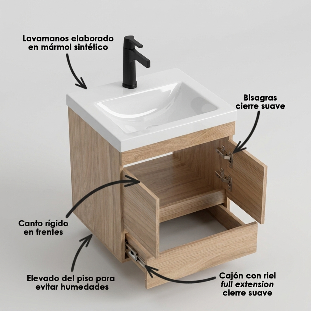 COMBO LAVAMANOS OSLO + MUEBLE MACAO CLASS 48X43cm FT COMBO LAVAMANOS OSLO + MUEBLE MACAO CLASS 48X43cm FT