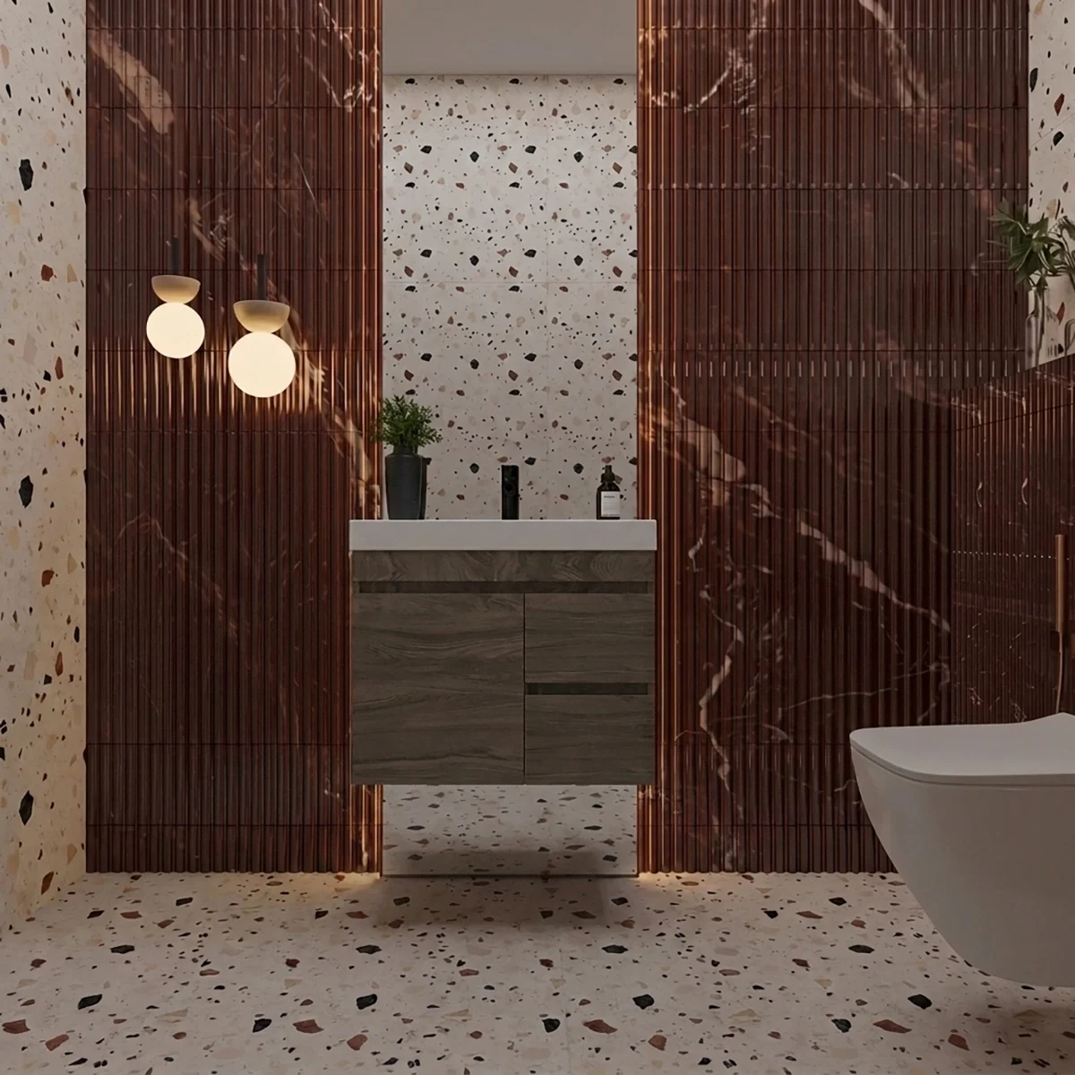 LAVAMANOS TRENTINO + MUEBLE TIZIANO 63X48cm Mitte front LAVAMANOS TRENTINO + MUEBLE TIZIANO 63X48cm Mitte front