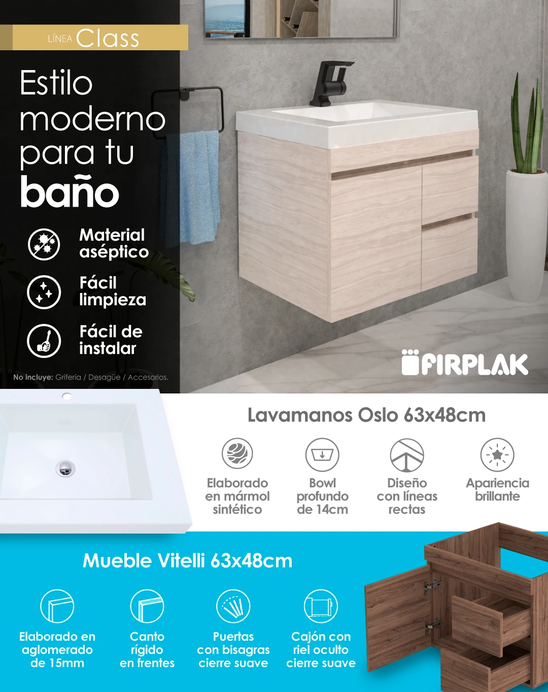 Combo lavamanos con mueble