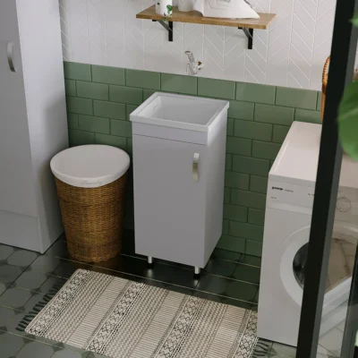 COMBO LAVADERO/LAVATRAPERO AQUA + MUEBLE RH PISO 40X35CM