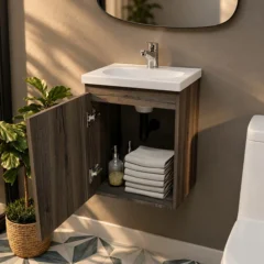 COMBO LAVAMANOS ECO + MUEBLE BÁSICO ELEVADO CON MANIJAS 40X30CM Mitte blanco A amb