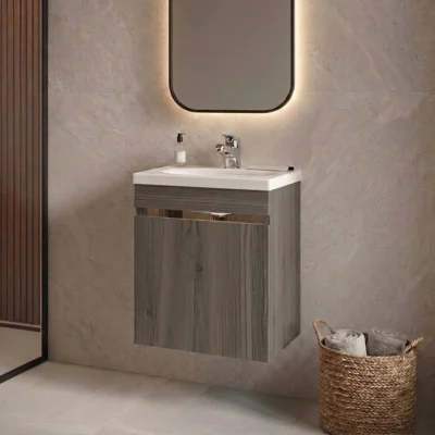 COMBO LAVAMANOS ECO + MUEBLE BÁSICO ELEVADO SIN MANIJAS 40X30CM
