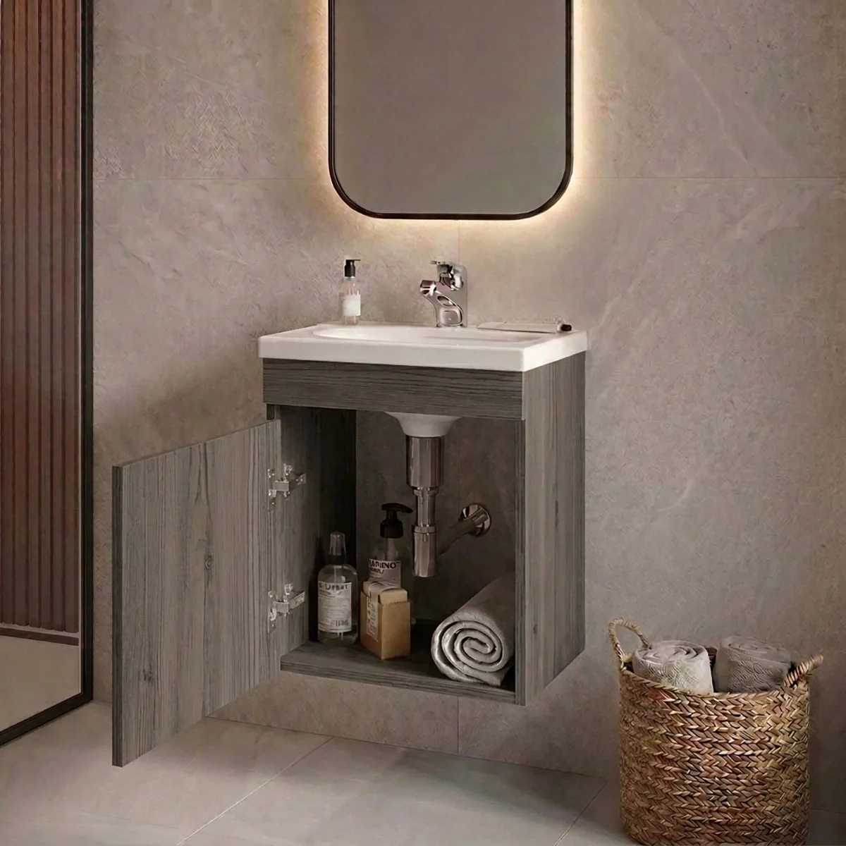 COMBO LAVAMANOS ECO + MUEBLE BÁSICO ELEVADO SIN MANIJAS 40X30CM Mitte blanco A FB COMBO LAVAMANOS ECO + MUEBLE BÁSICO ELEVADO SIN MANIJAS 40X30CM Mitte blanco A FB