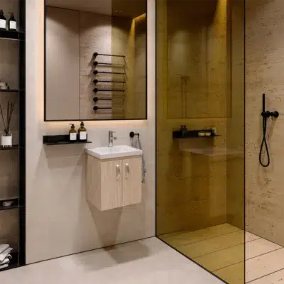 COMBO LAVAMANOS SIENA + MUEBLE BÁSICO ELEVADO 48X43cm + GRIFERÍA