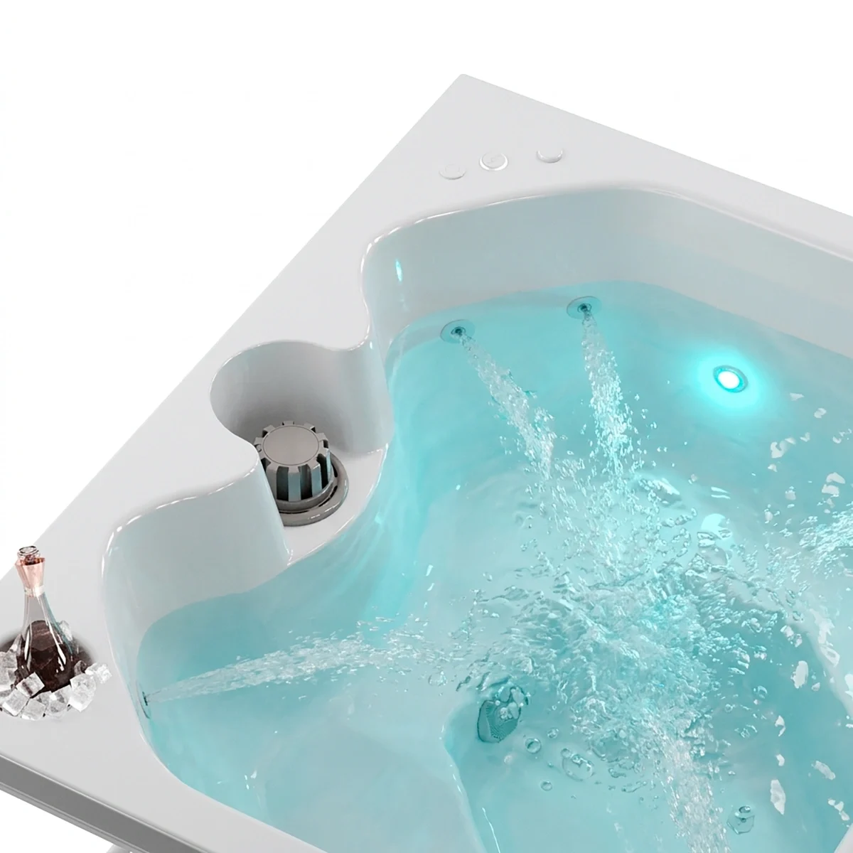 HIDROMASAJE SANTORINI BASIC DE EMPOTRAR 180X180CM Amb blanco Hidroturbo HIDROMASAJE SANTORINI BASIC DE EMPOTRAR 180X180CM Amb blanco Hidroturbo