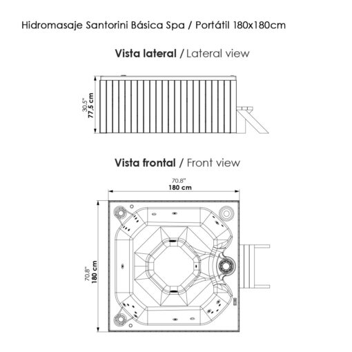 Hidromasaje Santorini Basica Spa Blanca