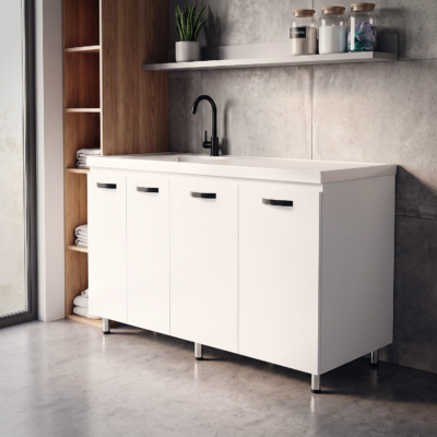 COMBO LAVADERO PRO IZQUIERDO + MUEBLE PISO 140X60CM