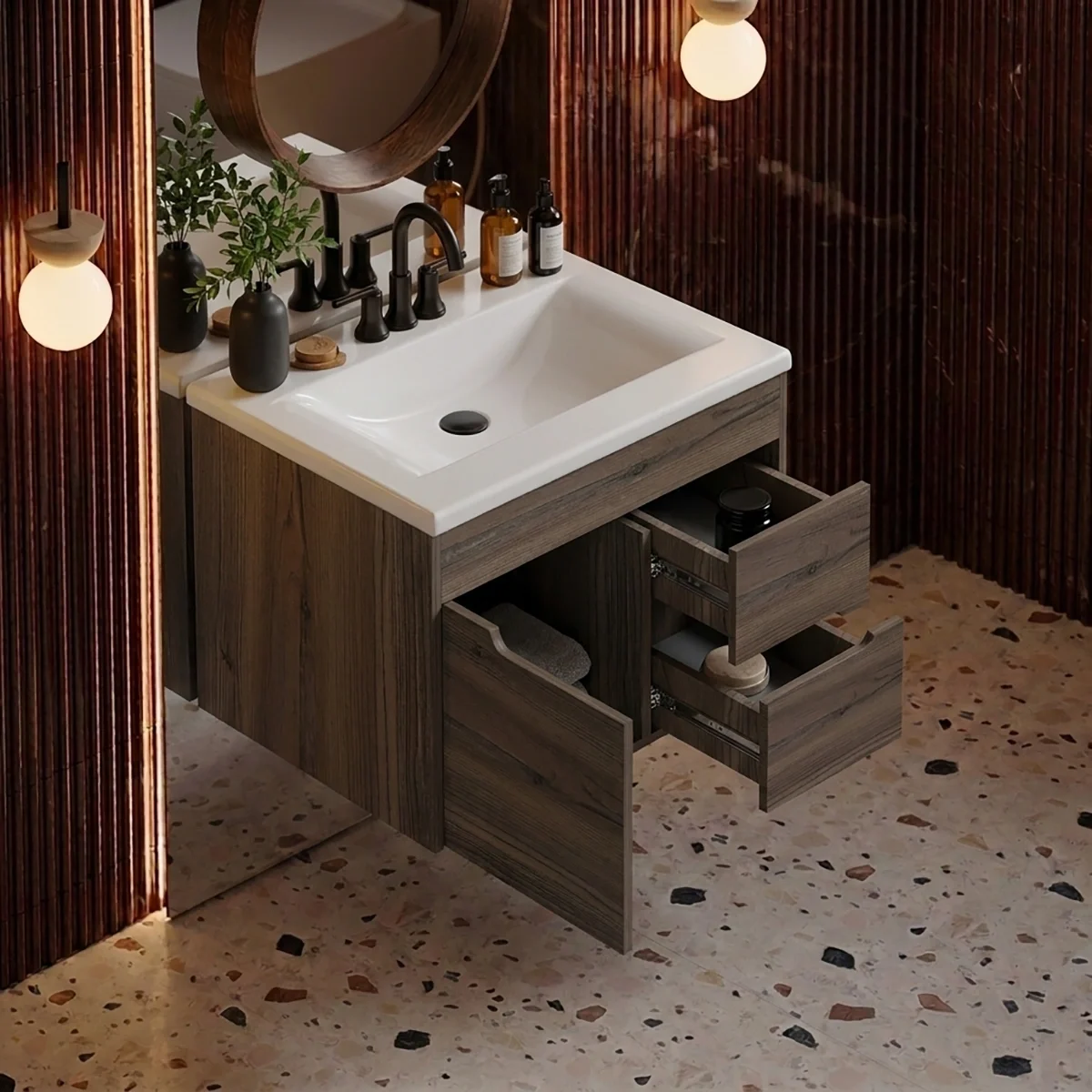 LAVAMANOS TRENTINO + MUEBLE TIZIANO 63X48cm Amb Amb A blanco LAVAMANOS TRENTINO + MUEBLE TIZIANO 63X48cm Amb Amb A blanco