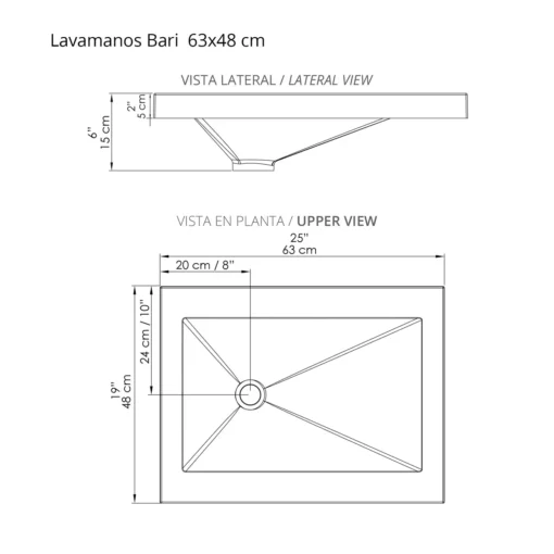 LVM Bari 63x48 Blanco planos