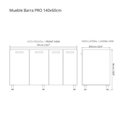 planos mueble barra pro 140
