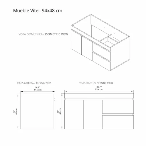 Mueble Viteli 94x48 planos