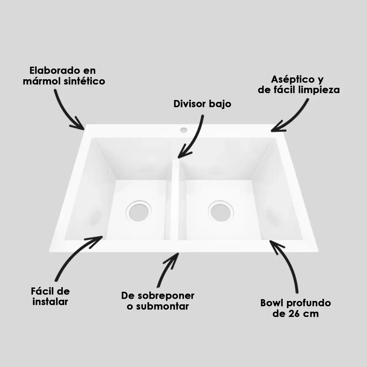 Atributos-LVP-KOA-84X56 Lavaplatos especificaciones