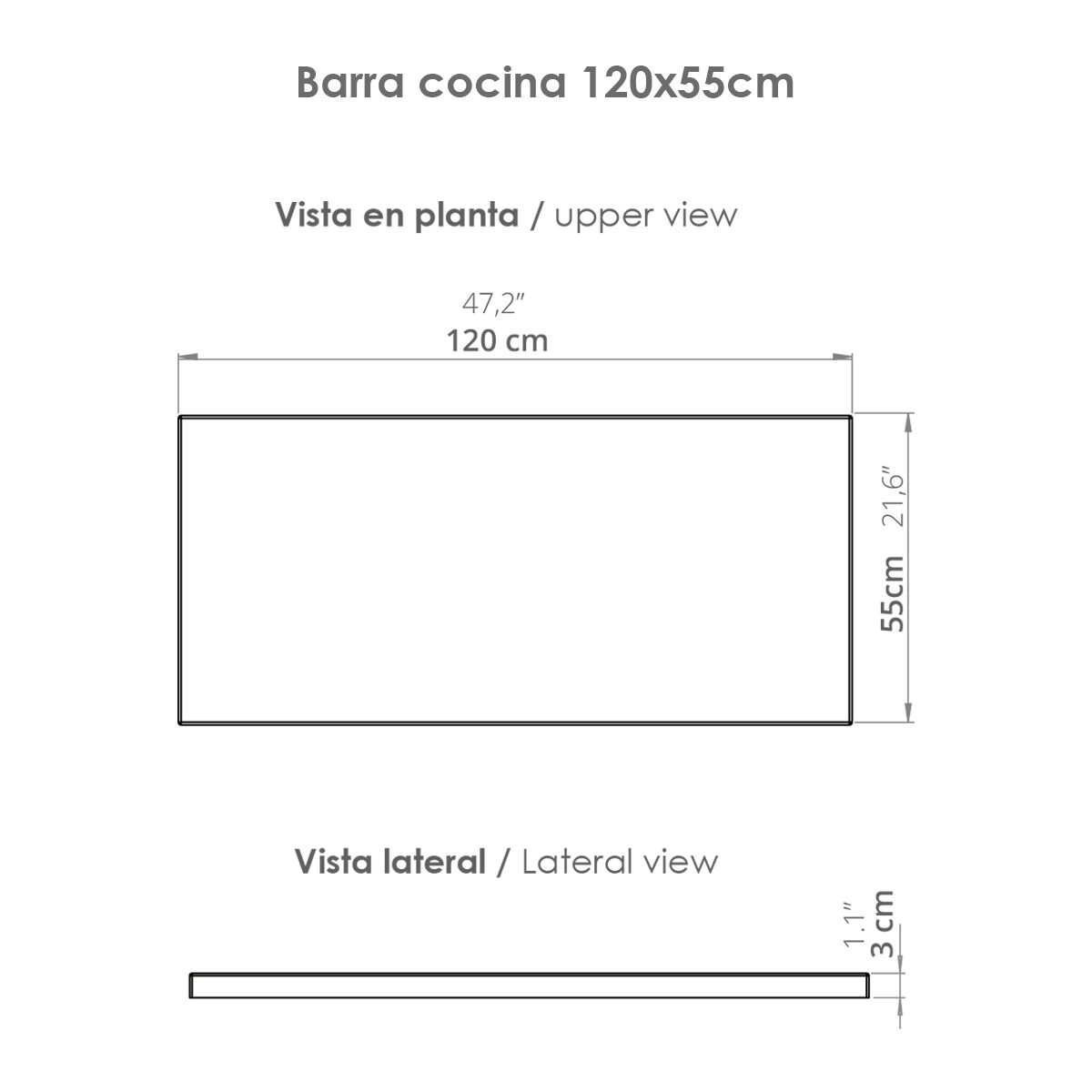 Barra cocina planos