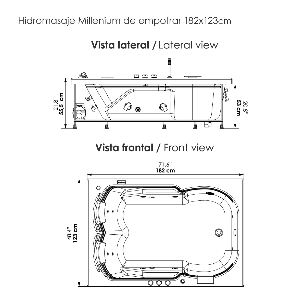 Hidromasaje-Millenium-de-empotrar-182x123-Plano Hidromasaje-Millenium-de-empotrar-182x123-Plano