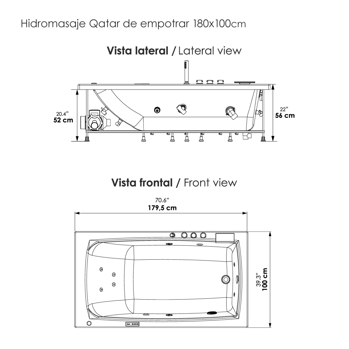 Hidromasaje-Qatar-de-empotrar-180x100-Plano Hidromasaje-Qatar-de-empotrar-180x100-Plano