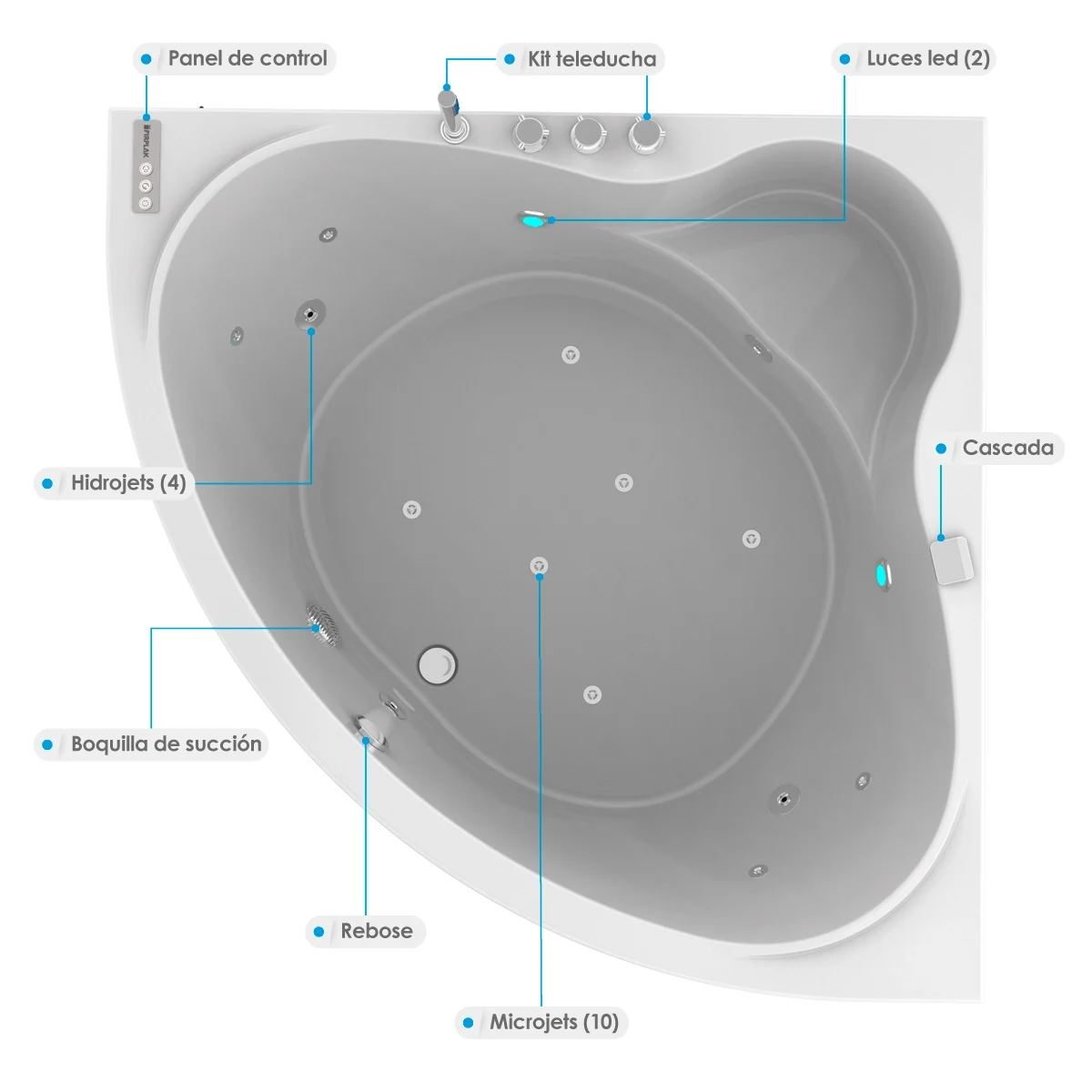 Hidromasaje-Tahiti-blanco-Planta-DESC-WEB jacuzzi para 2 personas