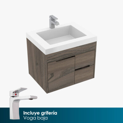LAVAMANOS OSLO + MUEBLE TIZIANO 63X48cm + GRIFERÍA