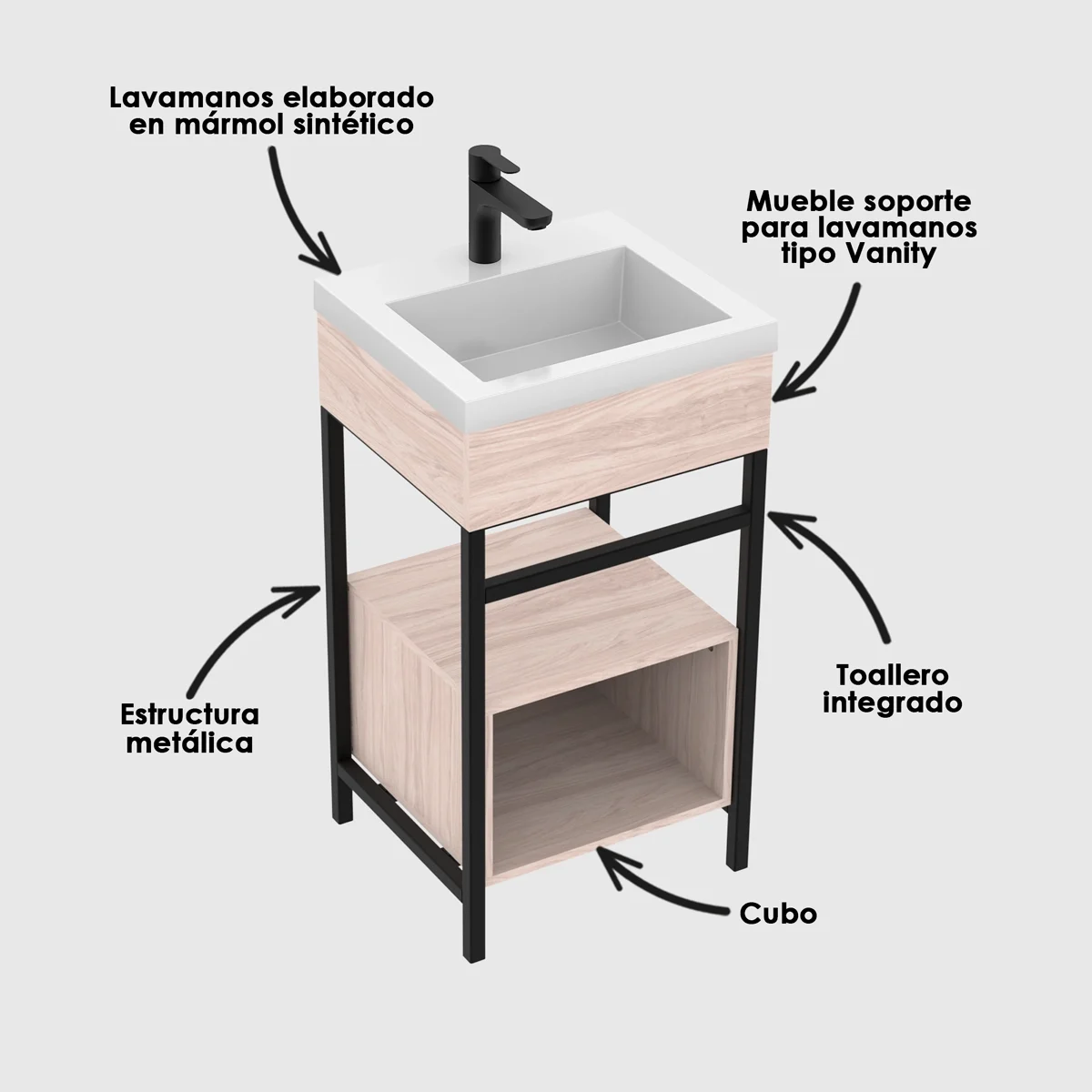 Combo lavamanos con mueble