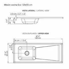 Mesón de cocina moderno planos