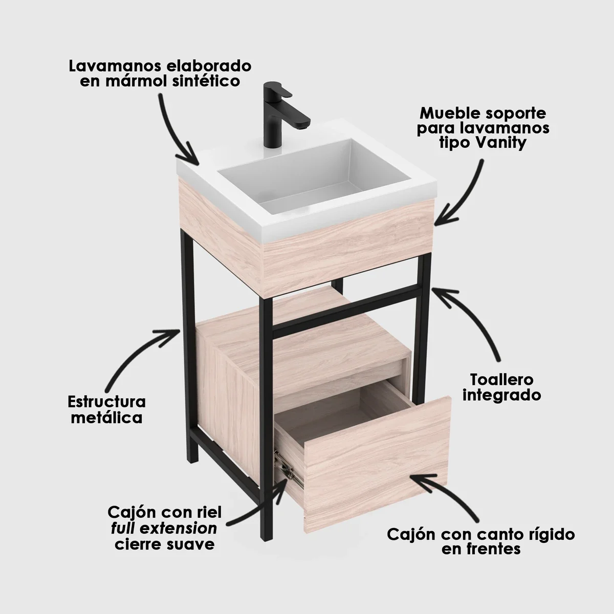 Combo lavamanos con mueble
