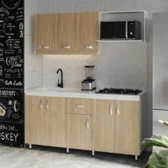 COCINA INTEGRAL AMBAR CUERPO BLANCO FRENTES tahuari 180×60 cm Ambc copia