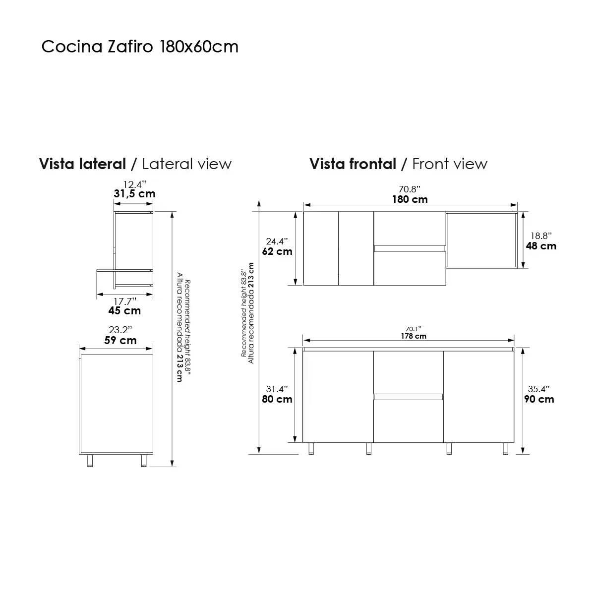 Cocina-Zafiro-180x60cm-Planos-WEB Cocina integral zafiro planos