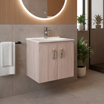 combo lavamanos quadratto + mueble básico elevado 48x43cm
