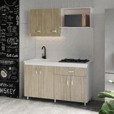 COCINA INTEGRAL AMBAR 150X60CM + MUEBLE ALACENA