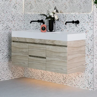 COMBO LAVAMANOS OSLO + MUEBLE VITELLI CLASS 124X48CM