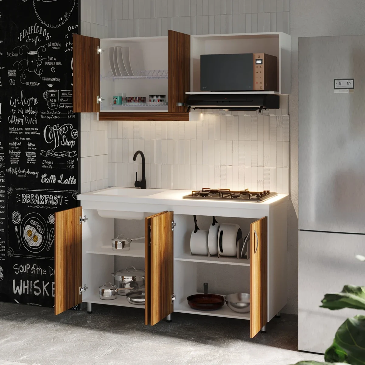 Kit-Cocina-Vive-4-puertas-Meson-Perla-150x55cm-Blanco-Gracia-Amb-PA-WEB Cocina integral