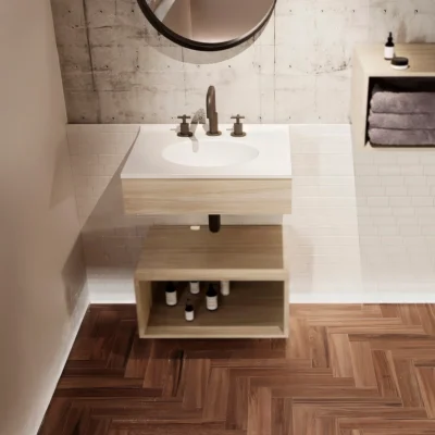 COMBO LAVAMANOS QUADRATTO + MUEBLE GODAI ELEVADO 63x48cm