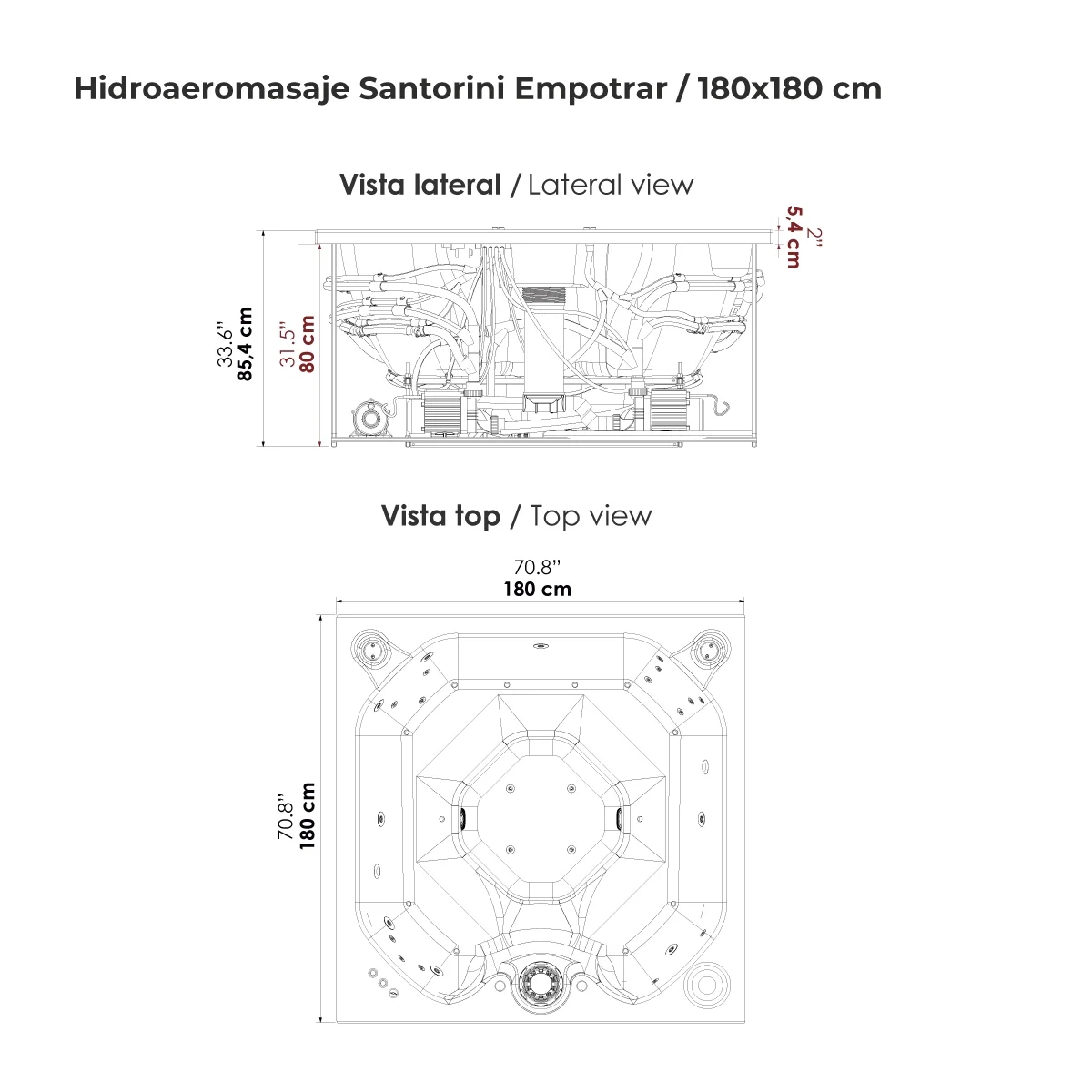 Hidroaeromasaje-Santorini-de-Empotrar-180x180cm Hidromasaje