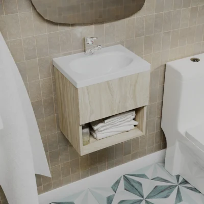 COMBO LAVAMANOS ECO + MUEBLE RAYO ELEVADO 40X30cm