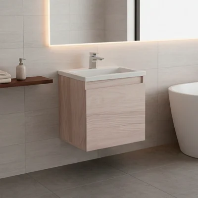 COMBO LAVAMANOS OSLO + MUEBLE BÁSICO ELEVADO SIN MANIJA 48X38CM