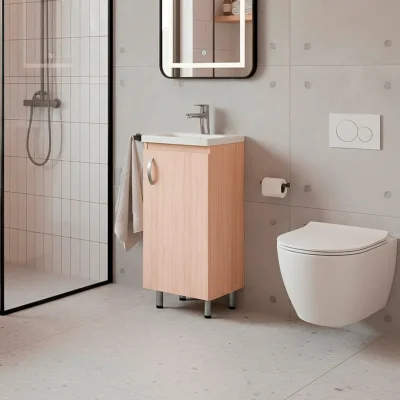 COMBO LAVAMANOS ECO + MUEBLE BÁSICO PISO 40X30cm