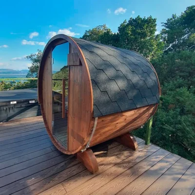 SAUNA BARRIL EN MADERA TECA