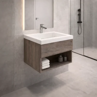 COMBO LAVAMANOS GÉNOVA + MUEBLE RAYO ELEVADO 63X48cm