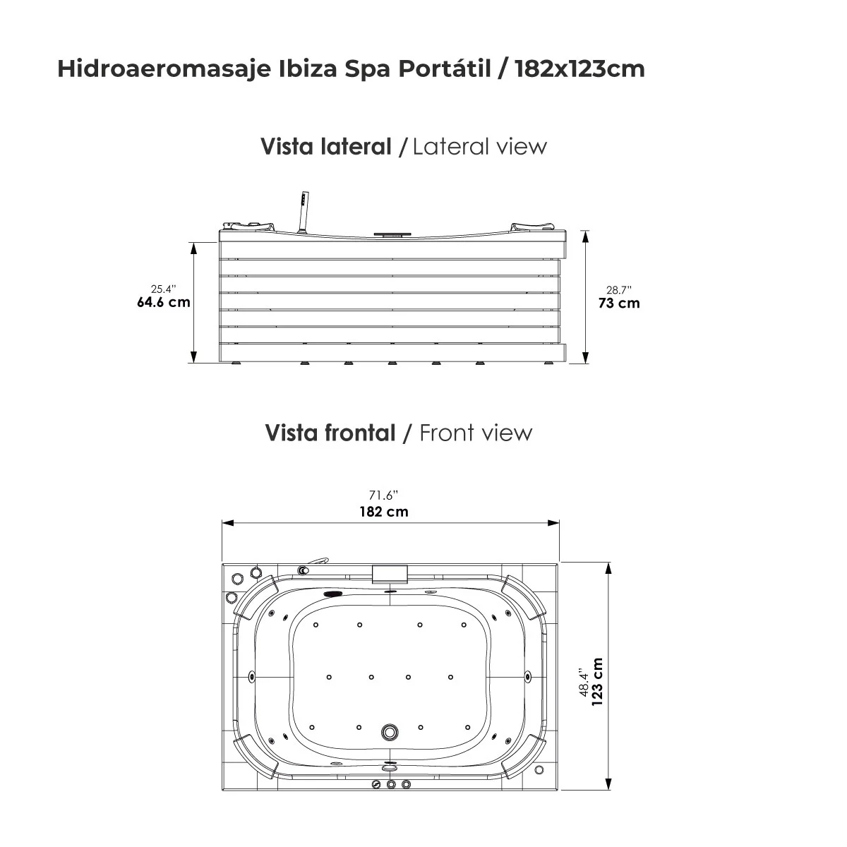 Hidroaeromasaje-Ibiza-Spa-Portátil-182x123cm Hidroaeromasaje-Ibiza-Spa-Portátil-182x123cm