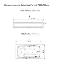 Hidroaeromasaje-Qatar-Spa-Portátil-180x100cm
