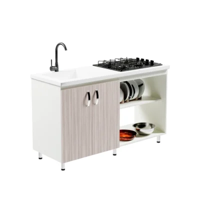COCINA INTEGRAL VIVE CUERPO BLANCO / FRENTES COLOR / 150x55cm