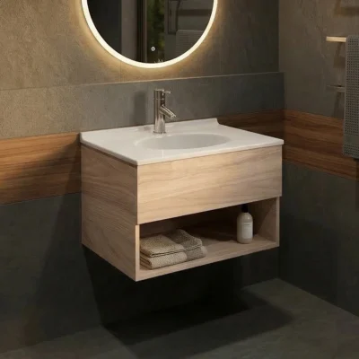 COMBO LAVAMANOS QUADRATTO + MUEBLE RAYO ELEVADO 63X48cm